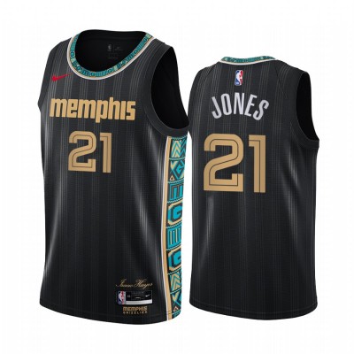Nike Memphis Grizzlies #21 Tyus Jones Black NBA Swingman 2020-21 City Edition Jersey Men's